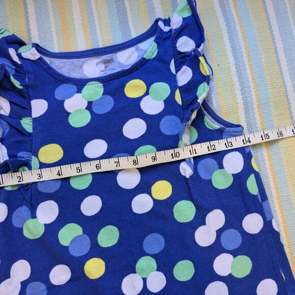Gymboree Blue knit polka dot dress size Medium - Picture 5 of 9